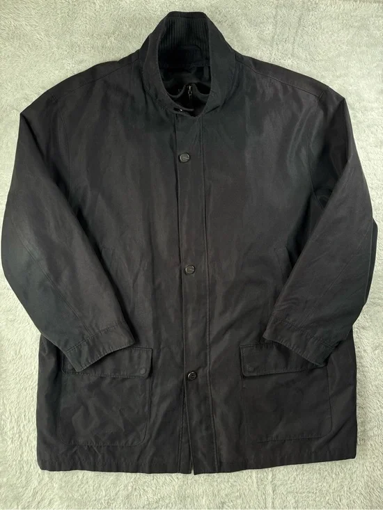 Jos. A. Bank Black Full Zip Snap Front Jacket Mens XXL