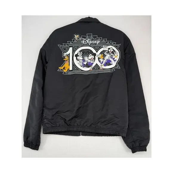 Disney 100 Year Windbreaker Jacket Mickey & Friends Full Zip Lined Adult S