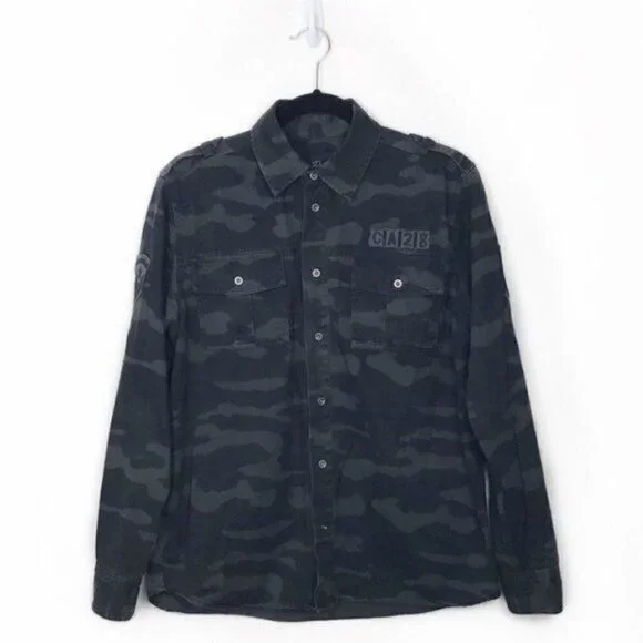 Rails Gavin Camo Printed Woven Shirt Jacket $188 Small