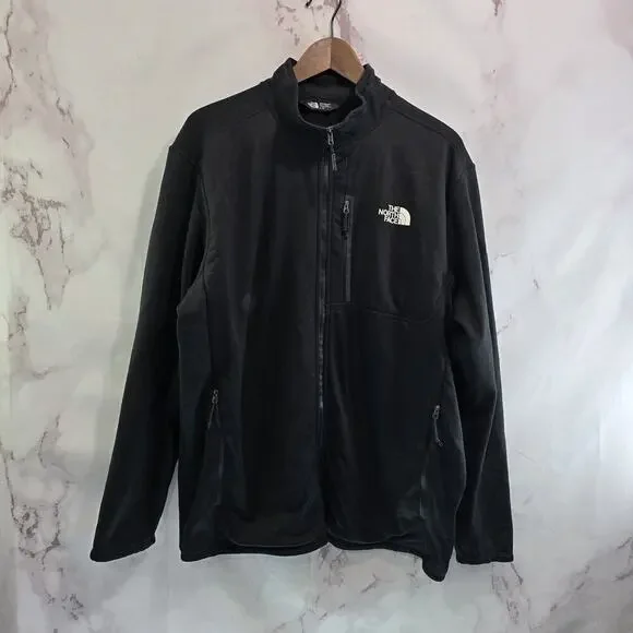 The North Face Jacket Mens XL Black Full Zip Fleece Teletracking Employee