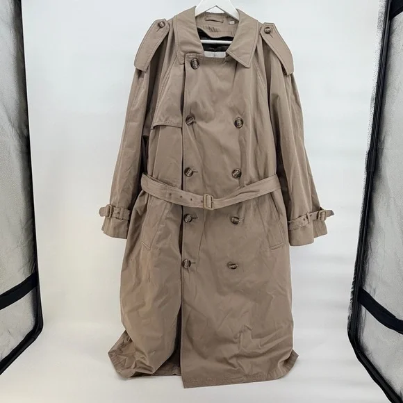 London Fog Vintage Tan Double Breasted Trench Coat with zip in lining