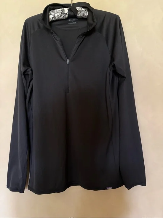 Patagonia Black Capilene Midweight Long Sleeve Pullover Performance Jacket