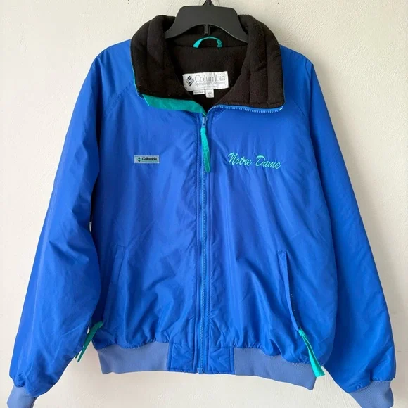 Vintage Columbia Blue Fleece Lined Ski Jacket 80s 90s