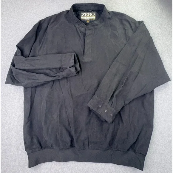 Zero Restriction Microsuede Snap Pullover‎ Jacket Men's Size XXL Black Golf