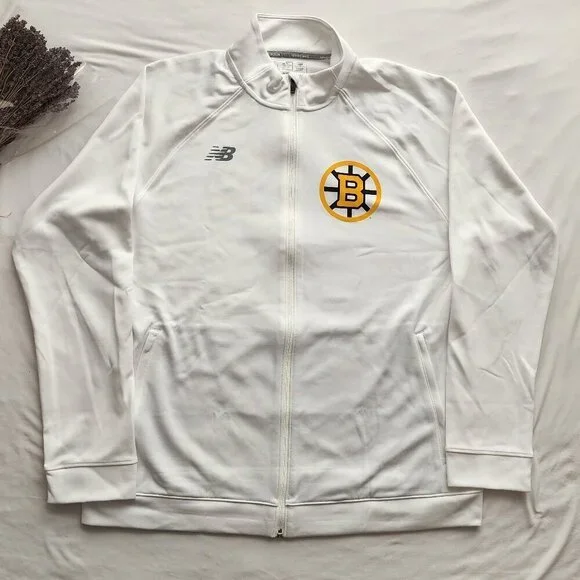 Boston Bruins 100 Centennial White Full Zip Jacket Sweatshirt - Rare