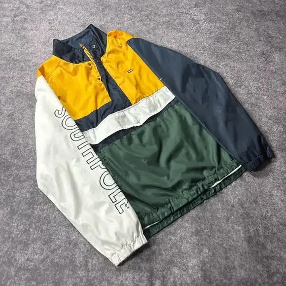 SouthPole SP91 Men’s ColorBlock Pullover  1/4 Zip Windbreaker Jacket Size M