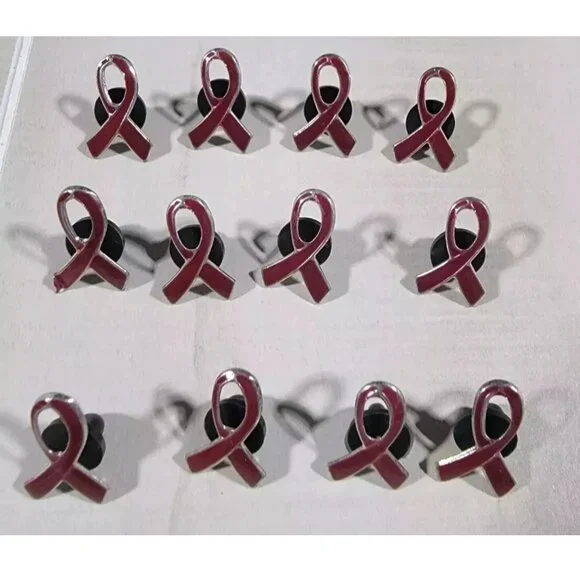 12 Red Awareness Ribbon Pins - Bulk Pack - 1 inch ~ DARE Drug Free, Heart Health