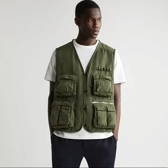Zara Cotton Utility Vest New Medium