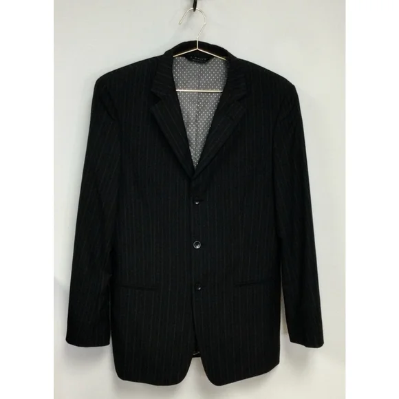 Men's J. Ferrar Blazer Size 40L Black Pinstripe‎