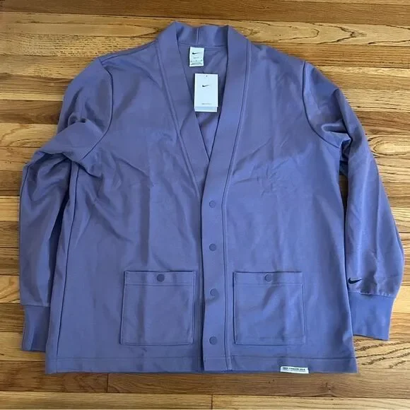 Nike Dri-FIT Standard Issue Golf Cardigan Purple‎ Men's Size Medium FB5464-509