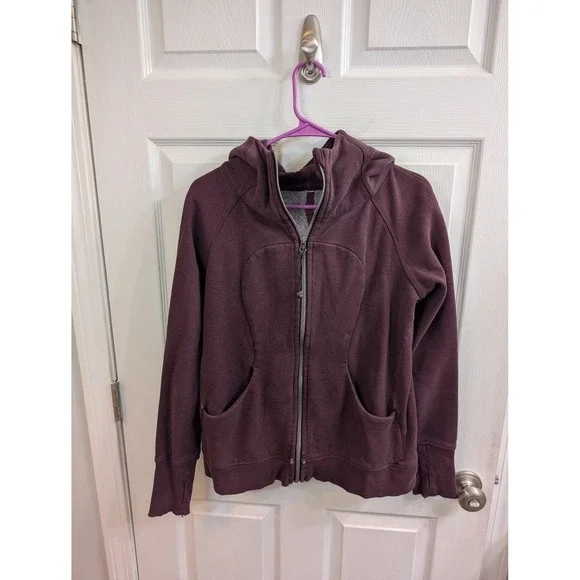 Lululemon Scuba‎ Full Zip Hoodie Womens Bourdeaux Thumbholes - Size 10