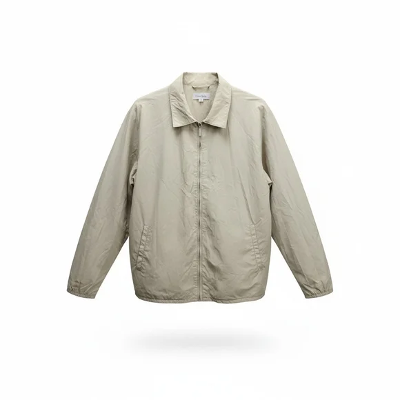 Calvin Klein Men's Beige Full-Zip Collared Long-Sleeves Jacket Size XXL