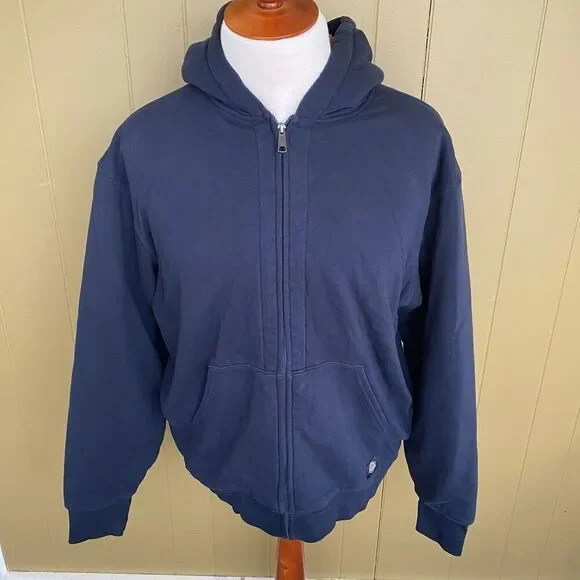 Dickies men XL Cotton blend sherpa lined full zip midweight hooded jacket