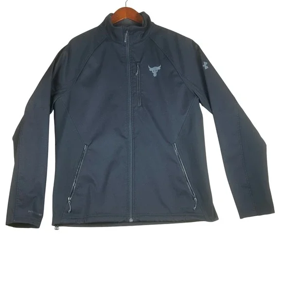 Under Armour Project Rock Mens UA Storm ColdGear Softshell Jacket Black Large