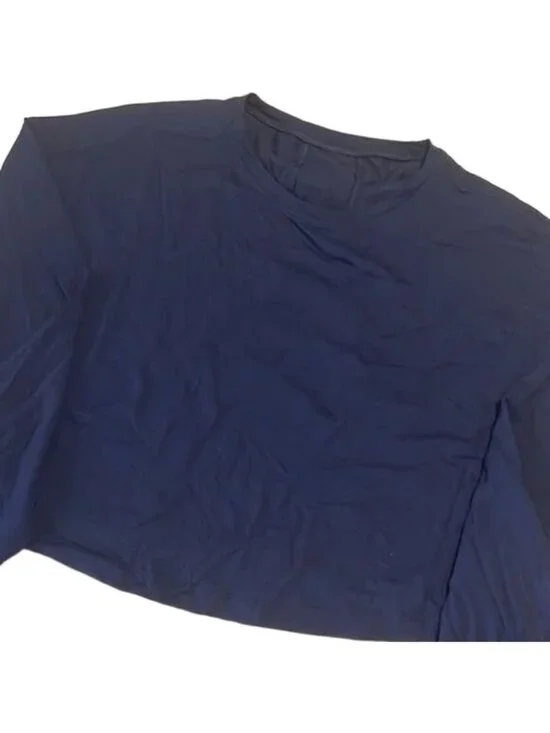 Lululemon Blue Pullover Long Sleeves Round Neck Crop Top Size Large