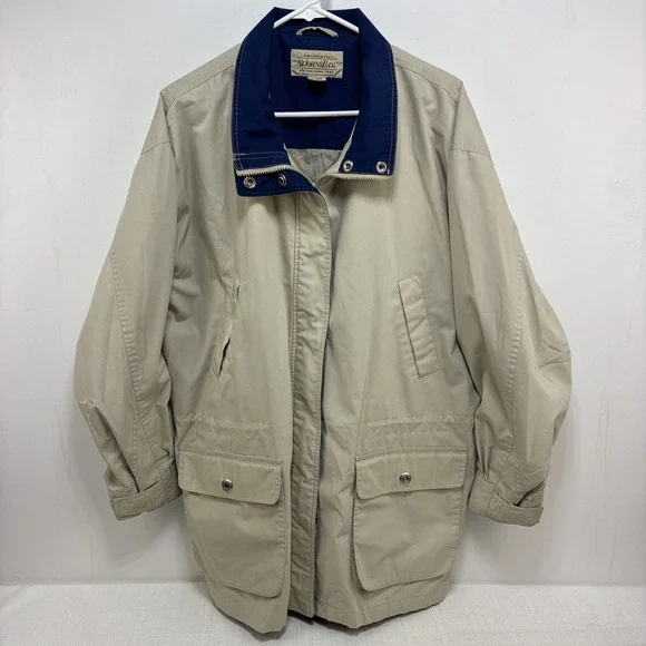 VTG St Johns Bay Jacket Mens XL‎ Tan Chore Barn Utility Coat Outdoor Nautical
