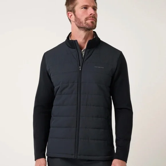 Travis Matthew‎ Point Of Sail Men's Black Quilted Jacket Size Large