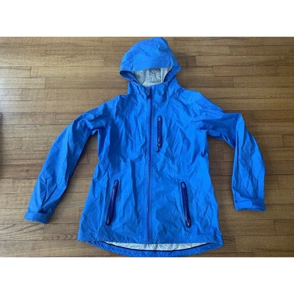 Orvis Rain Jacket Mens S Blue Very Lightweight Waterproof Hooded Fishing Wading