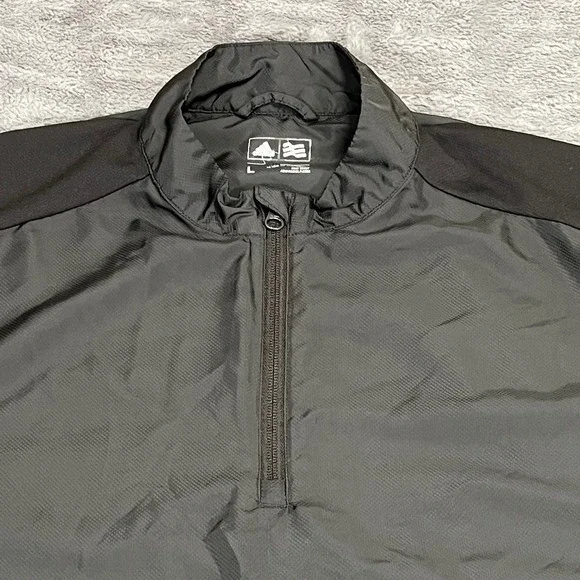 Adidas Golf Mens Black 1/4 Zip Short Sleeve Windbreaker Jacket AE5938 Large