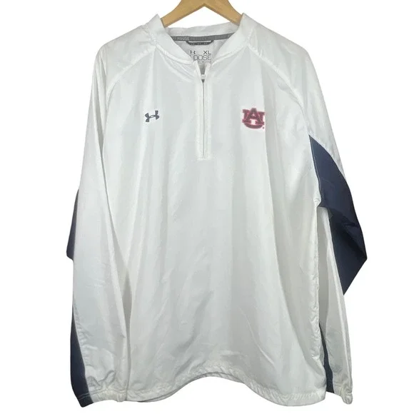 Under Armour Auburn War Eagle Pullover White Navy XL Jacket