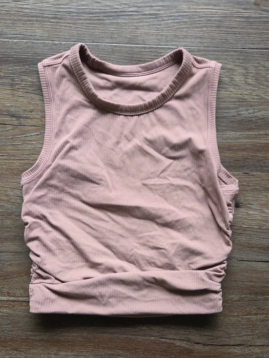 Lululemon Dusty Rose Ribbed Rouched Side Tank Top Size 6