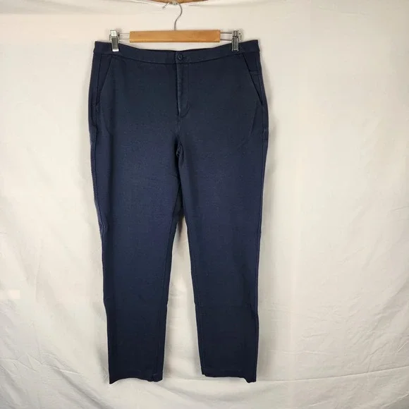 Lululemon Navy Blue Slim Leg Stretch Button‎ Pants Women's Size 10