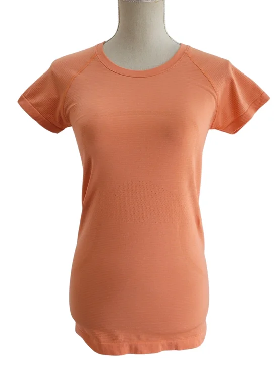 Lululemon Swiftly Tech Orange‎ Heathered Short Sleeve Silverescent Size 6