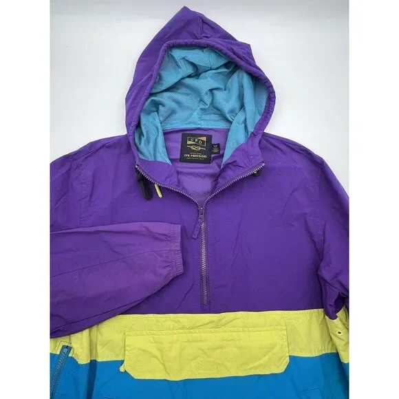 CPO Provisions 1/2 Zip‎ Multicolor Windbreaker Jacket Large Long Sleeve