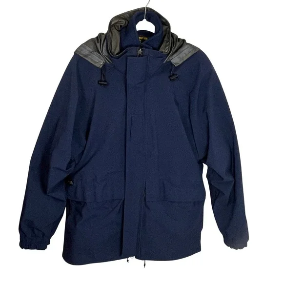 Propper L Made in‎ USA Navy Blue Gore-Tex Hooded Tactical Jacket Removable Liner