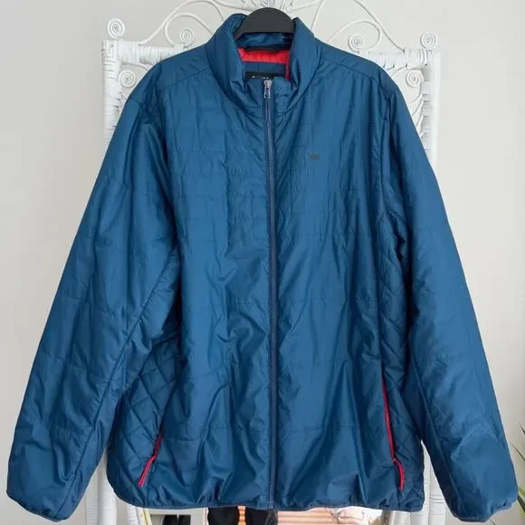 Rhone Quilted Jacket Mens Mens XXL Blue Quilted Insulated Hooded Full Zip