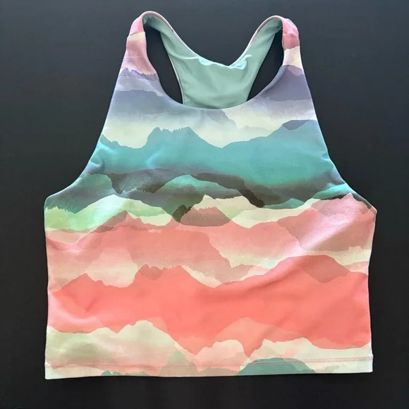 DSG Girl's Sports Tank Top,‎ Multicolor Mountain Print XL (16) Activewear Top