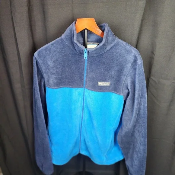 Columbia Mens Blue Full Zip Fleece‎ Jacket Size M Soft
