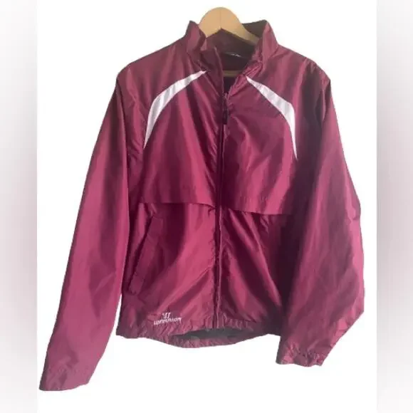 Warrior Men's Small Burgundy Layered‎ Athletic Windbreaker Warm Up Jacket