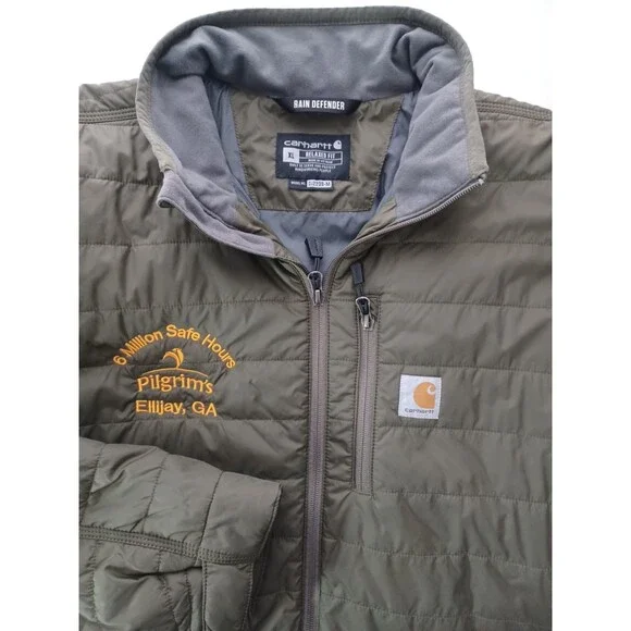 Carhartt Gilliam Jacket Rain Defender XL‎ Puffer Olive Green 0J2208M Lightweight