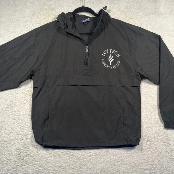 Champion Pullover Windbreaker Ivy Tech Community College Hooded‎ Jacket Small