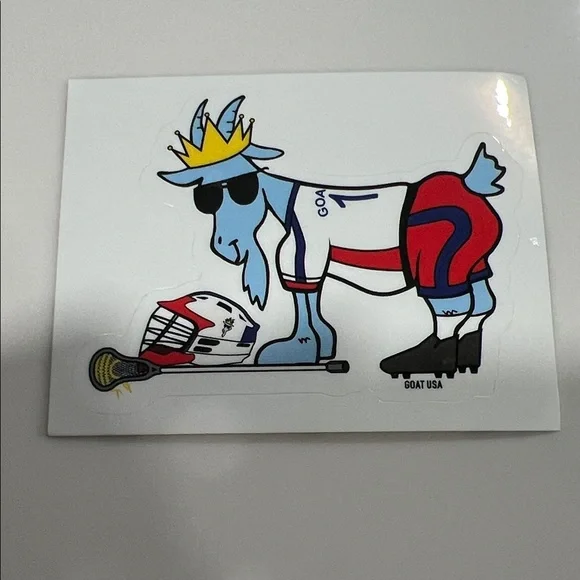 GOAT USA Lacrosse Goat Sticker - Blue, Red, Yellow