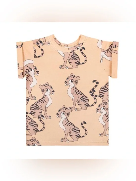 Dear Sophie Tiger Yellow Top Short-sleeve