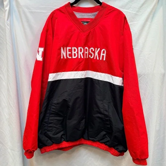 Nebraska Huskers‎ Jacket Mens XXL Franchise Club Red Pullover Windshield Vented