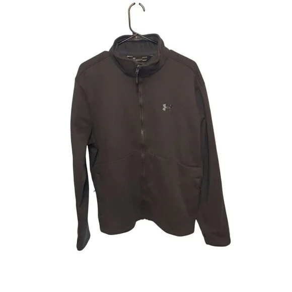 Under Armour Mens Size Large Gray Loose Coldgear Storm Full Zip Jacket 1316018