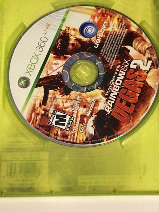 Microsoft Xbox 360 Rainbow Six Vegas 2 Disc with Green Hub Art