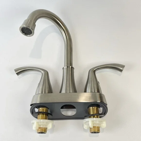 Daweier 2-Handle Brushed Nickel  Bathroom Vanity Sink Lavatory Faucet