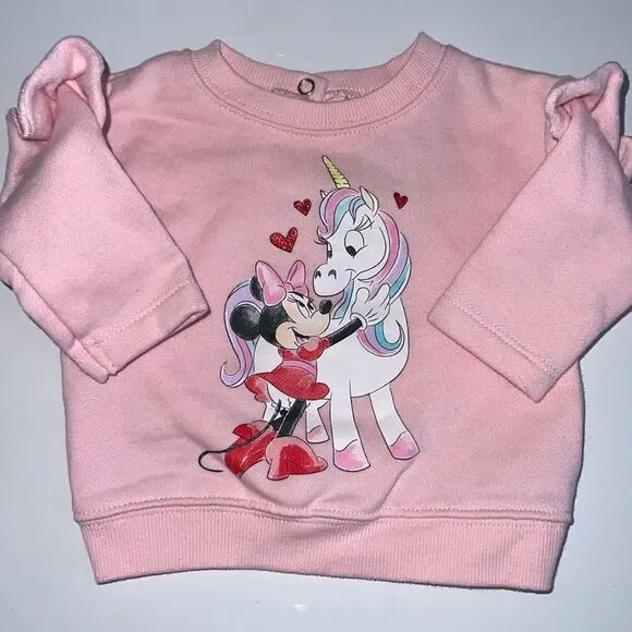 🛍 CUTE LITTLE BABIES MINNIE MOUSE SWEATSHIRT SIZE 0-3 MONTHS 🛍