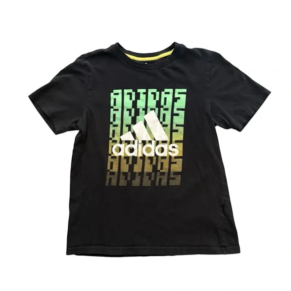 Adidas Black Tee Boys Medium Sporty Athleisure Top