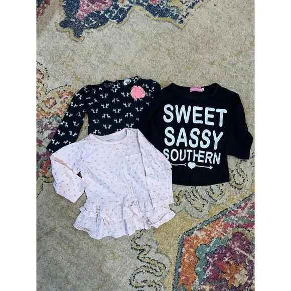 Baby Girls Long Sleeve Shirt Bundle (12M)