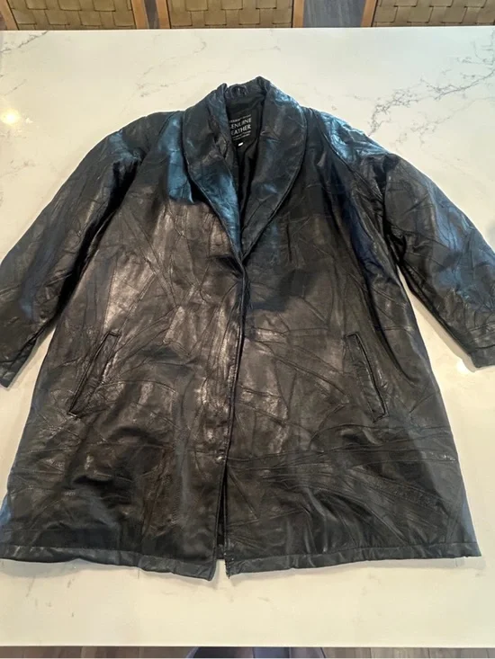 Maxam Brand Genuine Leather Italian Mosaic Design Top Grain Lambskin Blk Men’sXL