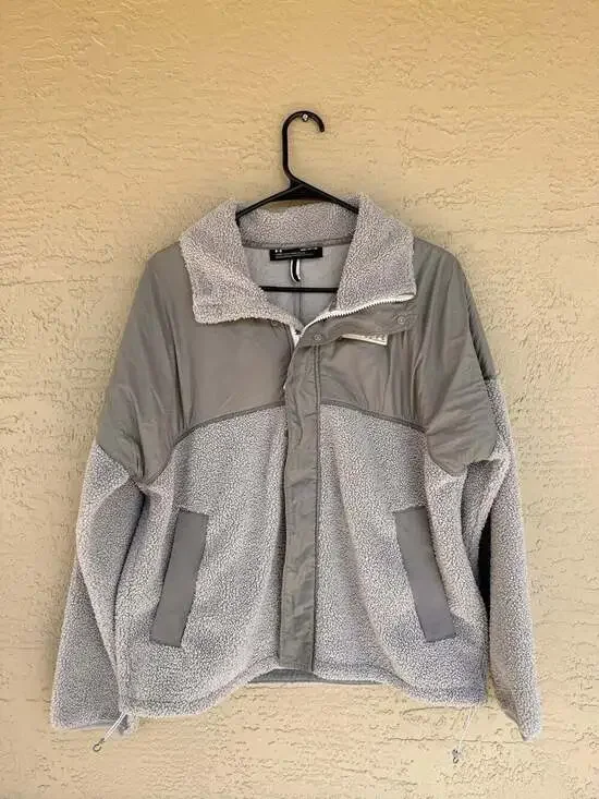Under Armour Sherpa Fleece Jacket Grey Nylon Mix - Large Fit Medium