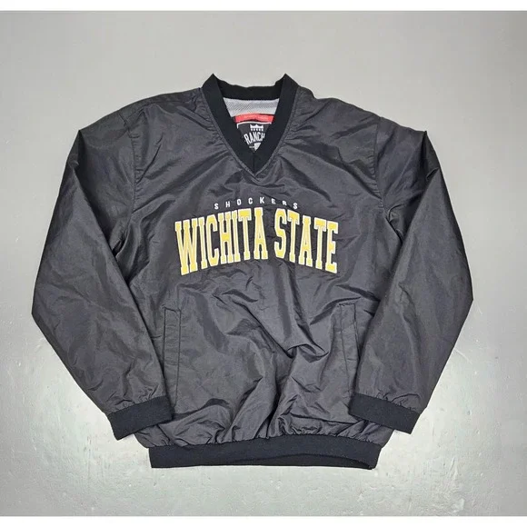 VTG‎ Franchise Club Wichita State Shockers Pullover Mens Small Black Windbreaker