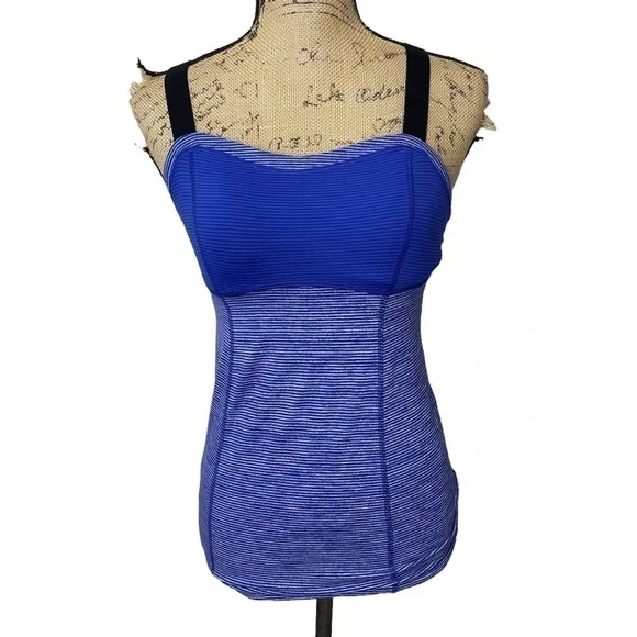 Lululemon Purple Cross Back Work Out Yoga Running Athletic Tank