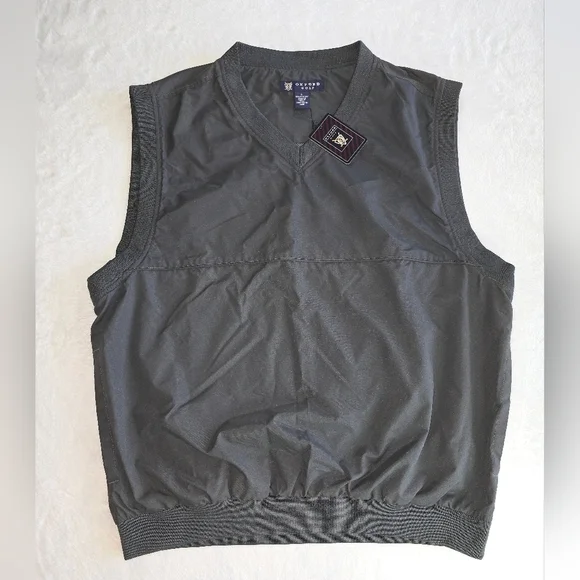 NWT Oxford Golf Windbreaker Vest, Mens Large, Charcoal Grey