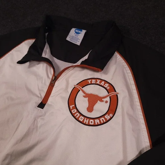 Texas Longhorns NCAA Men Quarter Zip Pullover Jacket Medium Windbreaker‎